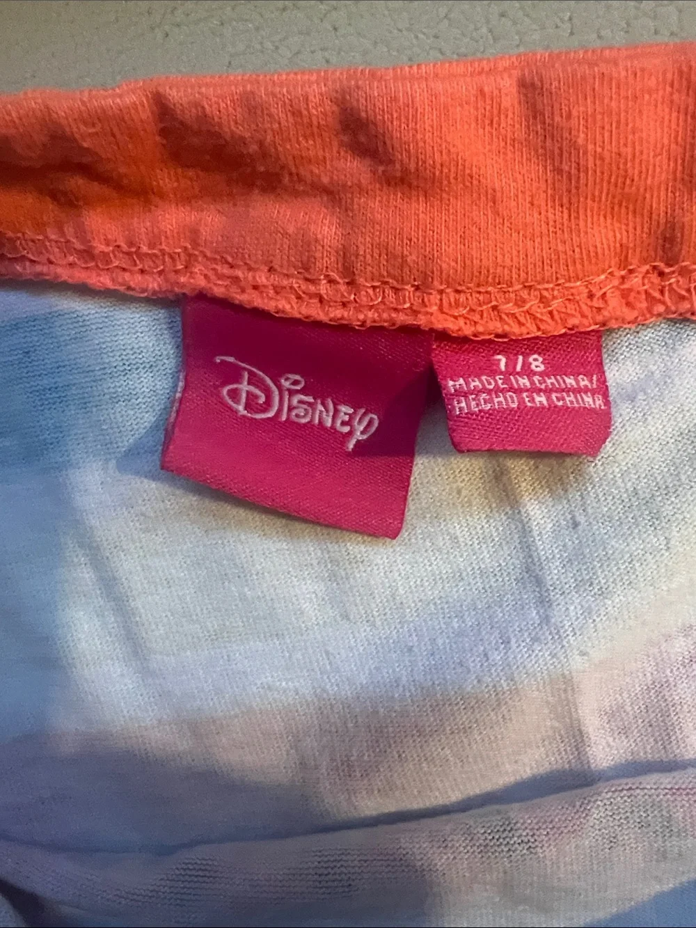 Disney Girls Minnie Mouse Coral Pink Multi-Color Stripe Matching Set